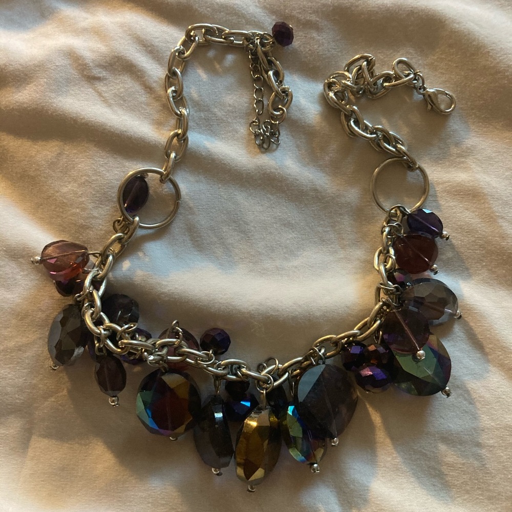 Necklace with blue/purple sparkly tones